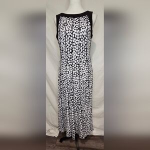 Perceptions Black and White Dot Maxi Dress